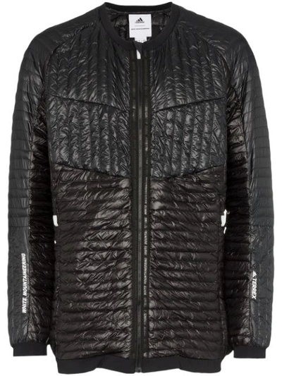 Adidas X White Mountaineering Adidas By White Mountaineering Microdown Collarless Padded Jacket In Black