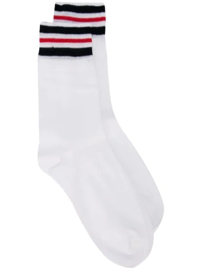 Thom Browne Striped Ankle In White