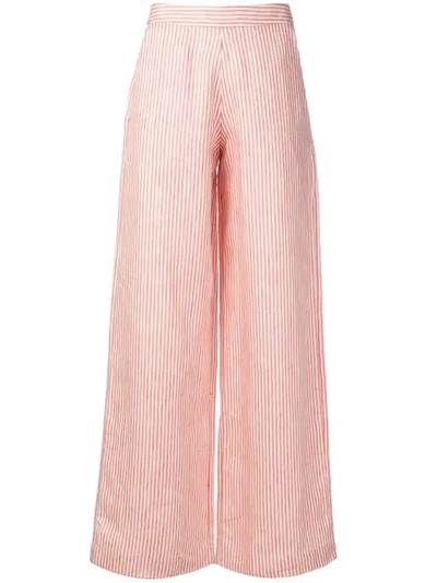 Société Anonyme Striped High Waisted Trousers In Red