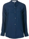 Société Anonyme Mandarin Collar Shirt In Blue