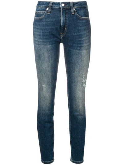 Calvin Klein Jeans Est.1978 Distressed Skinny Jeans In Blue