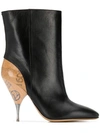 Maison Margiela Deconstructed Leather Booties In Black