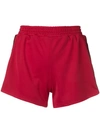 Chiara Ferragni Logomania Side Stripe Shorts In Red