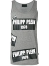 Philipp Plein Logo Print Tank Top In Grey