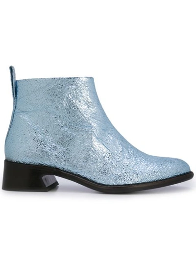 Sies Marjan Crinkle Ankle Boots In Blue