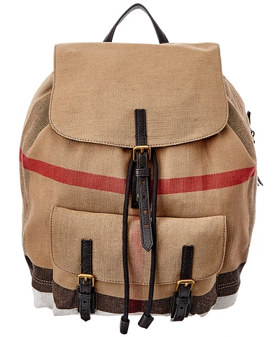 Burberry Brookdale Canvas Check Backpack' In Gold | ModeSens