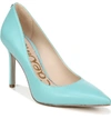 Sam Edelman Hazel Pointy Toe Pump In Aquamarine Leather