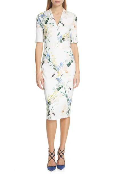 Ted Baker Lylli Elegance Pencil Dress In White