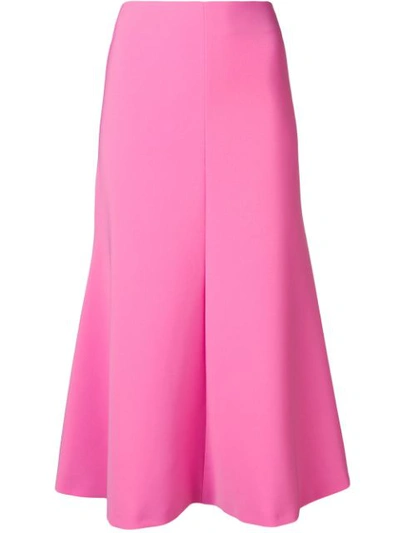 A.w.a.k.e. High-waisted Trumpet Midi Skirt In Pink