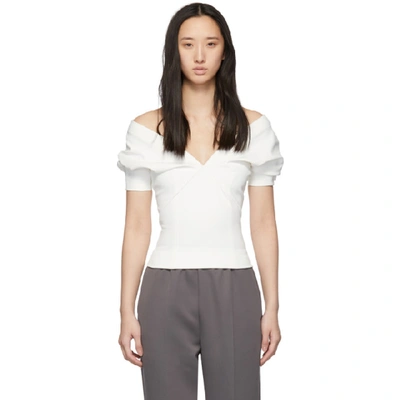 Haider Ackermann Off-the-shoulder Stretch-cady Top In Ivory