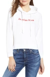 Reformation Coronado Hooded Sweatshirt In Vtg White Graphic
