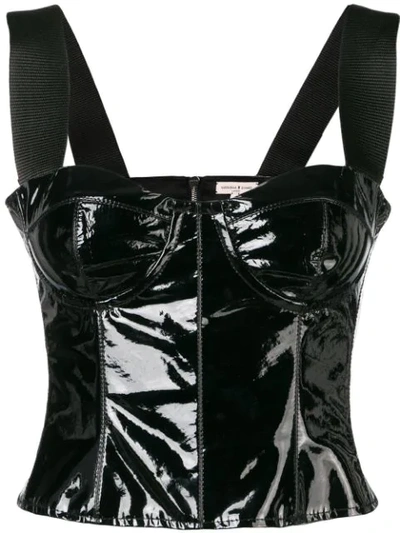 Natasha Zinko Patent Leather Corset In Black