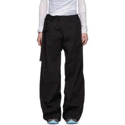 Acne Studios Wide-leg Cotton-twill Trousers In Black ModeSens