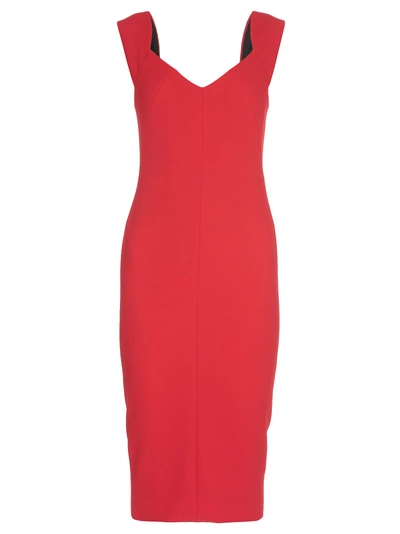 Victoria Beckham Fitted Dress In Red