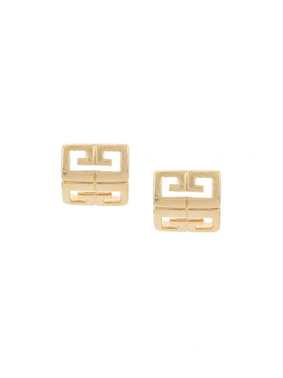 Pre-owned Givenchy 1980s 18kt Gold Plated Brass Logo Earrings