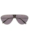 Stella Mccartney Glitter Logo Sunglasses In 白色