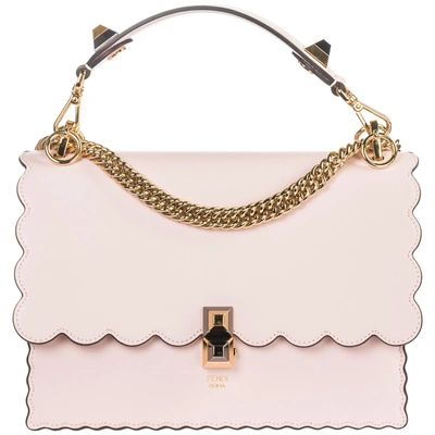 Fendi Women's Leather Handbag Shopping Bag Purse Kan I In Pink
