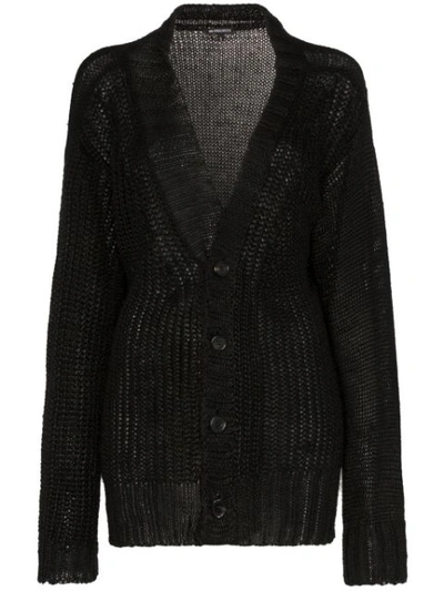 Ann Demeulemeester Loose Fit Knitted Cardigan In Black