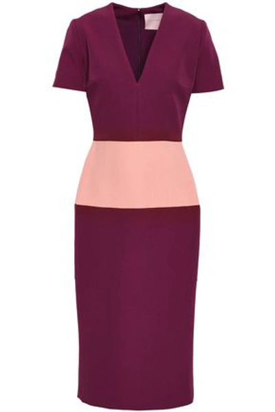 Roksanda Woman Two-tone Cady Dress Plum