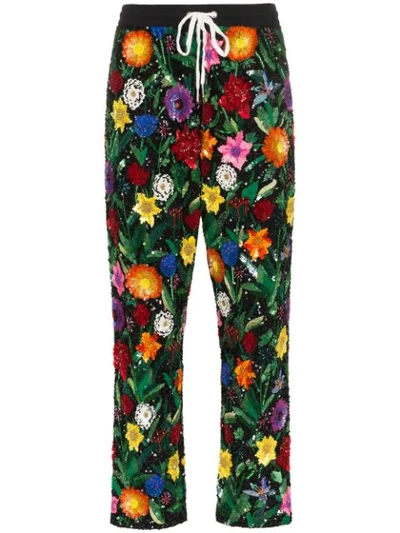 Ashish Floral Print Sequin Trousers - Multicoloured