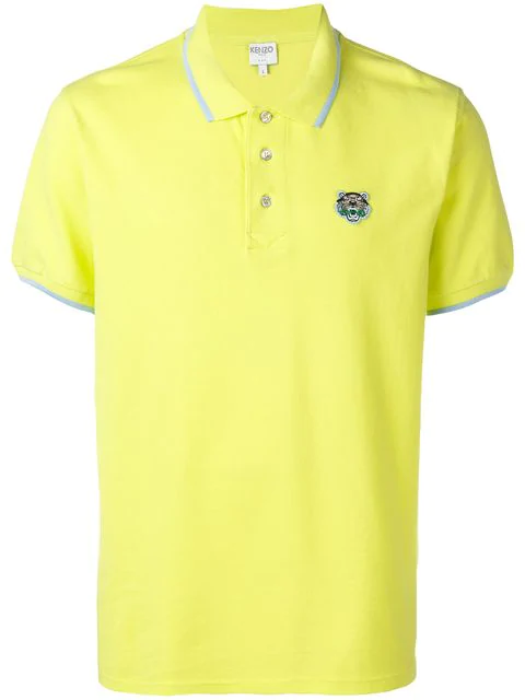 Kenzo Tiger Fitted Polo Shirt In Yellow | ModeSens