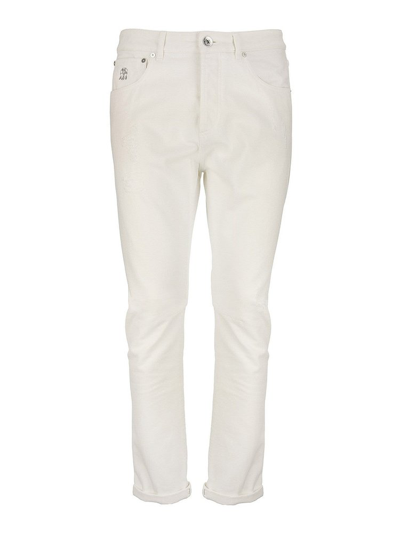 Brunello Cucinelli Slim-fit Trousers In White