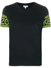 Kenzo Logo Sleeves T In Black