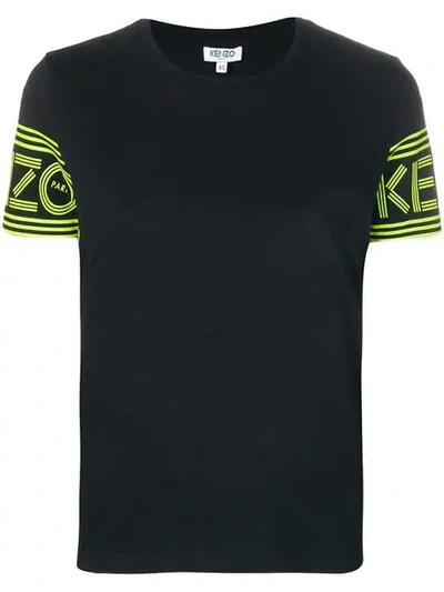 Kenzo Logo Sleeves T In Black