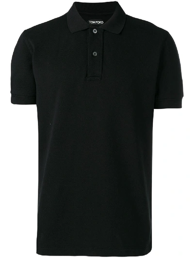 Tom Ford Plain Polo Shirt In Black