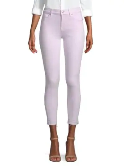 7 For All Mankind The Ankle Skinny Jeans In Pale Lavender