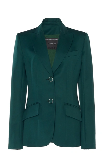 Andrew Gn Wool Structured Jacket In Green