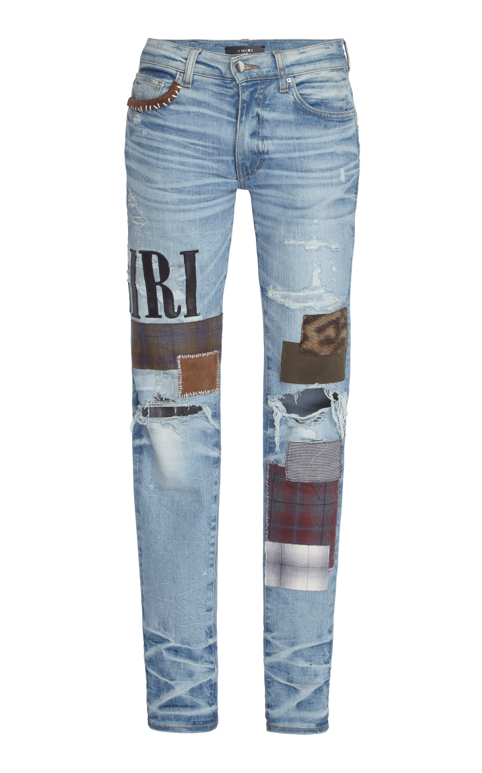 mike amiri jeans patches