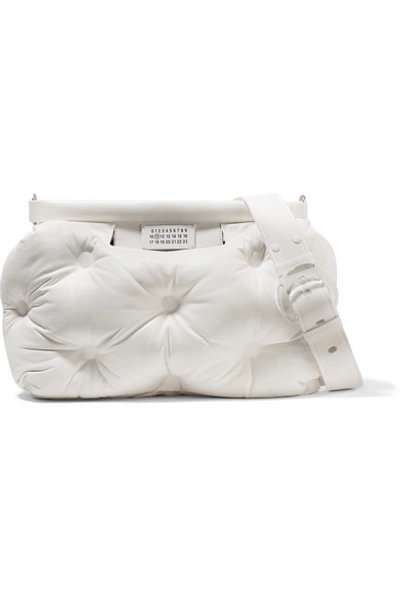 Maison Margiela Glam Slam Medium Quilted Leather Shoulder Bag In White