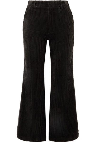 Alexa Chung Corduroy Wide-leg Pants In Black