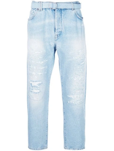 Off-white Men's Slim-fit Low Crotch Denim Jeans In Blue
