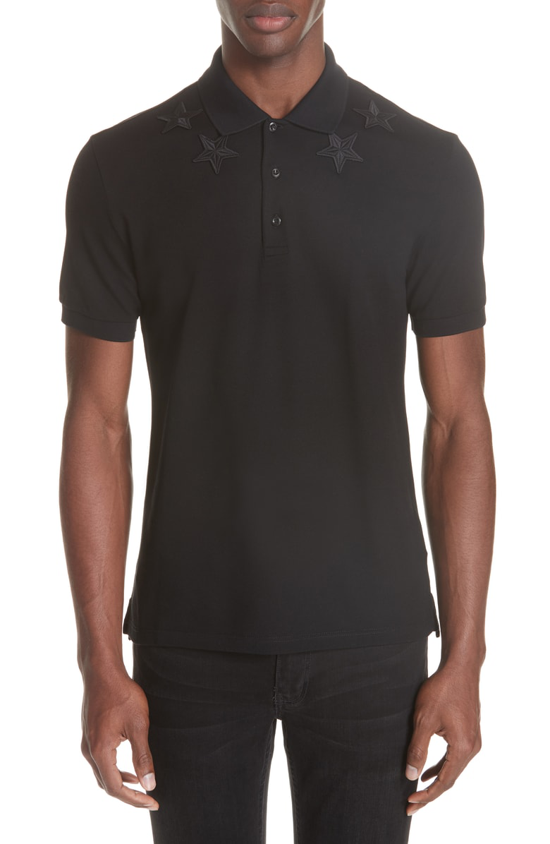 givenchy star polo black