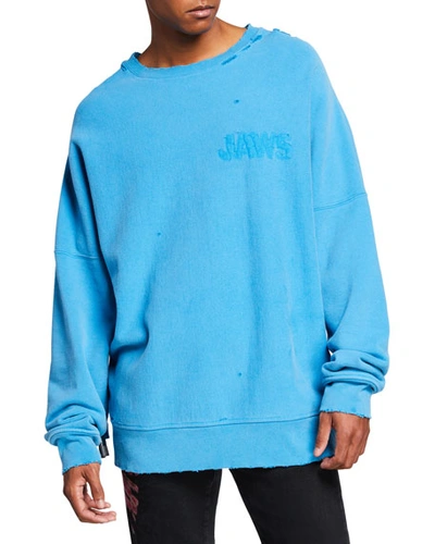 Calvin Klein 205w39nyc Men's Oversized Jaws Sweatshirt In Bright Blue