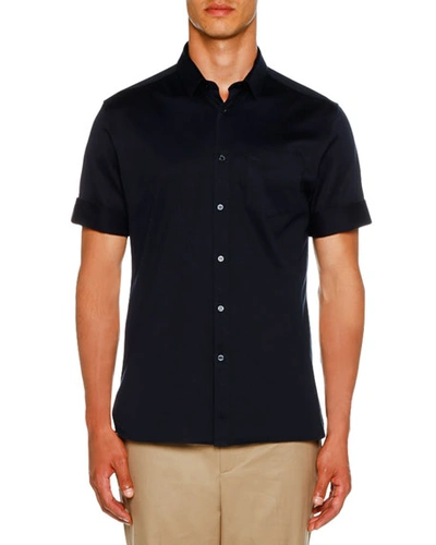 Neil Barrett Men's Short-sleeve Knit Shirt In Black