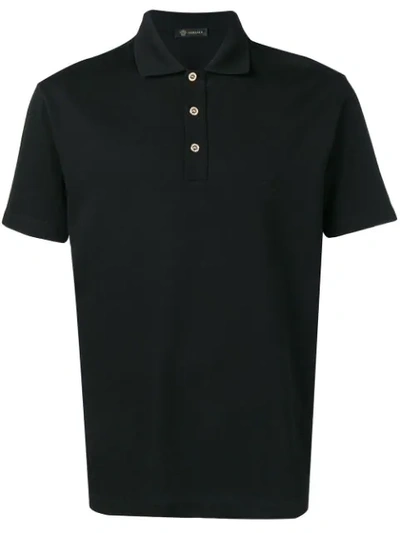 Versace Men's Short-sleeve Legacy Polo Shirt In Black