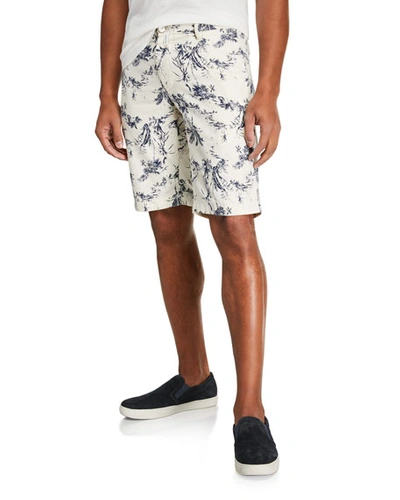 Kiton Men's Tropical Print Shorts In White