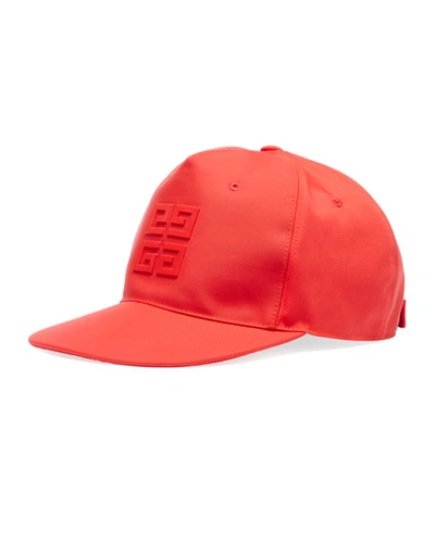Givenchy Men's Flat Peak Tonal Logo Hat In Red