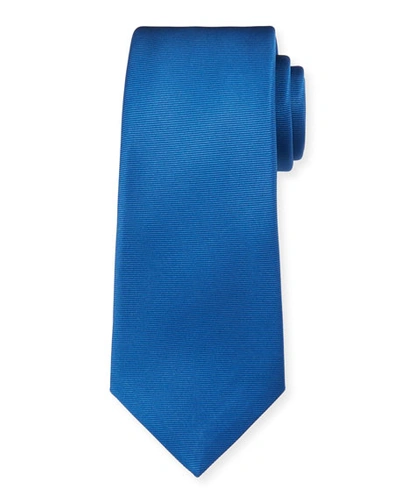 Kiton Solid Silk Twill Tie, Light Blue