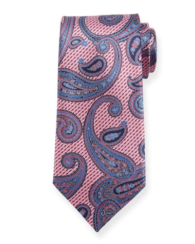 Ermenegildo Zegna Macro Paisley Silk Tie, Pink