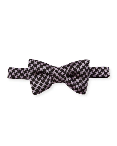Tom Ford Houndstooth Classic Bow Tie In Pink