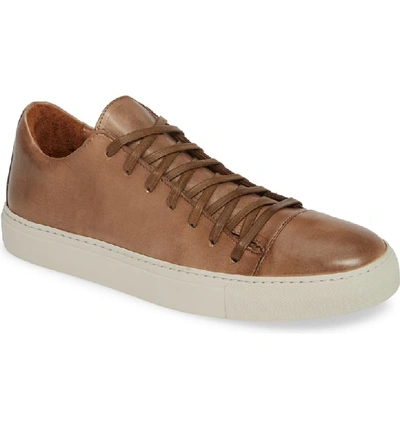 John Varvatos Men's Reed Leather Low-top Sneakers In Wood Brown