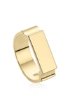 Monica Vinader Signature Recycled 18ct Yellow Gold-plated Vermeil Sterling-silver Ring In Metallic