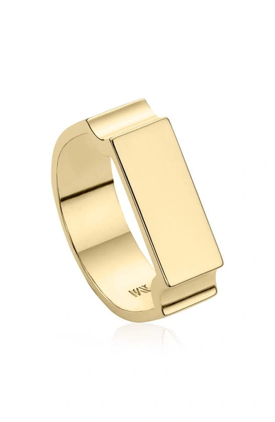 Monica Vinader Signature Recycled 18ct Yellow Gold-plated Vermeil Sterling-silver Ring In Metallic