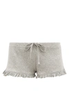 Skin Raffaela Ruffle-trimmed Pima-cotton Shorts In Heather Grey