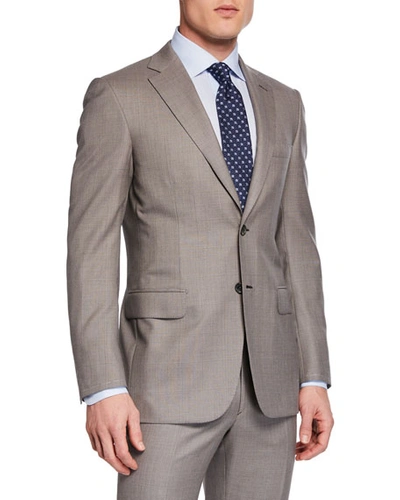 Brioni Men's Taupe Windowpane Two-piece Suit In Beige