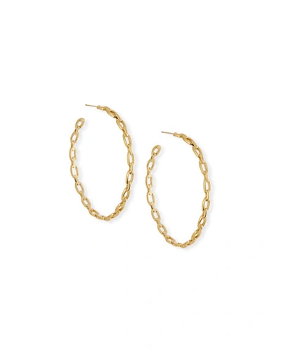 Jennifer Zeuner Carmine Link Hoop Earrings In Gold